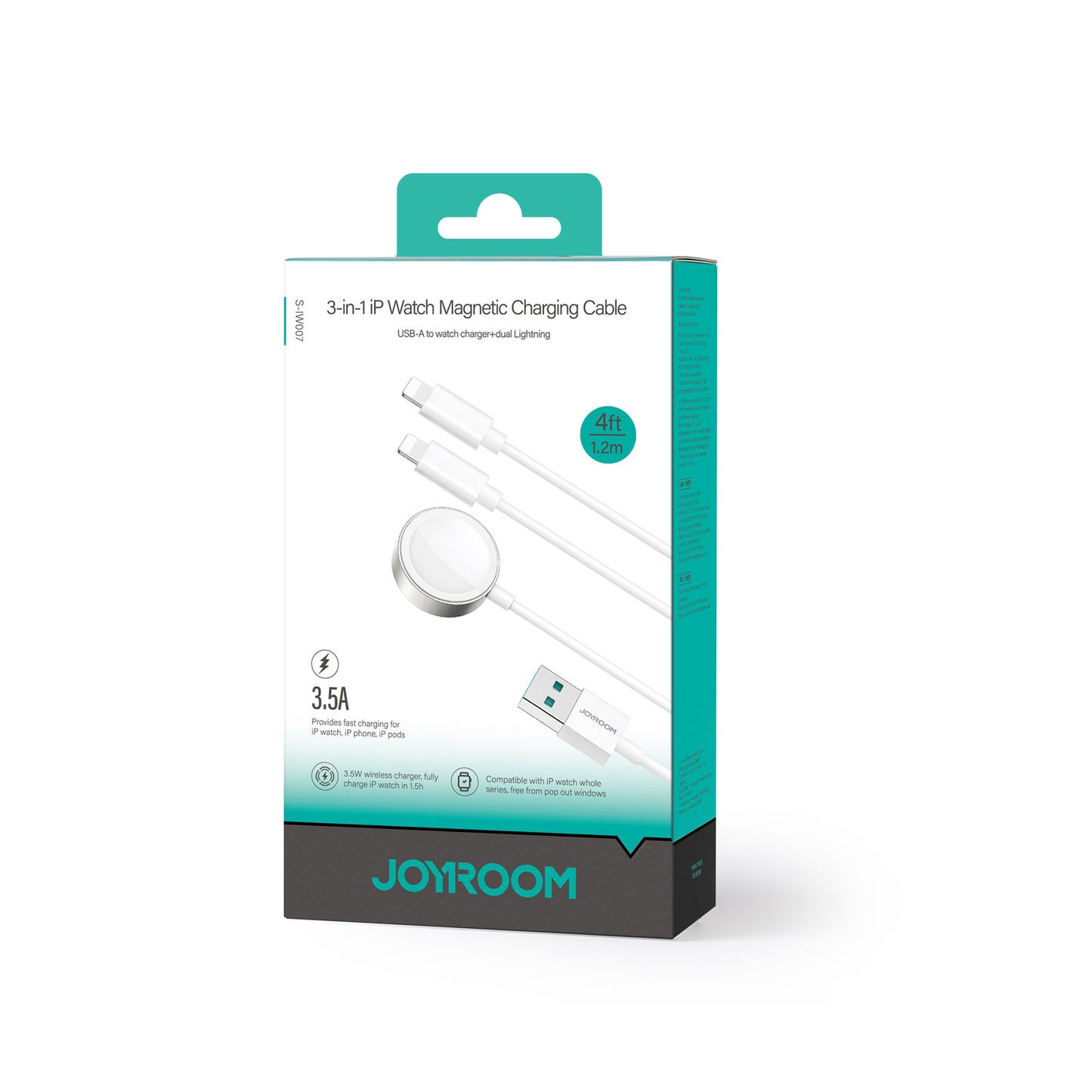 JOYROOM S-IW007 3-in-1 iWatch Magnetic Charging Cable 1.2m White