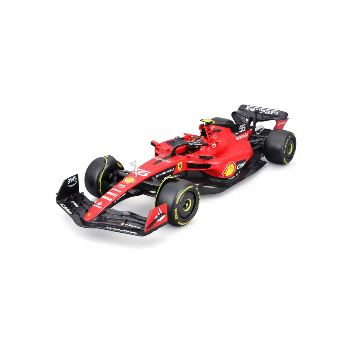 Bburago 1:18 F1 Car Model 2023 Ferrari SF-23 #55 Carlos Sainz