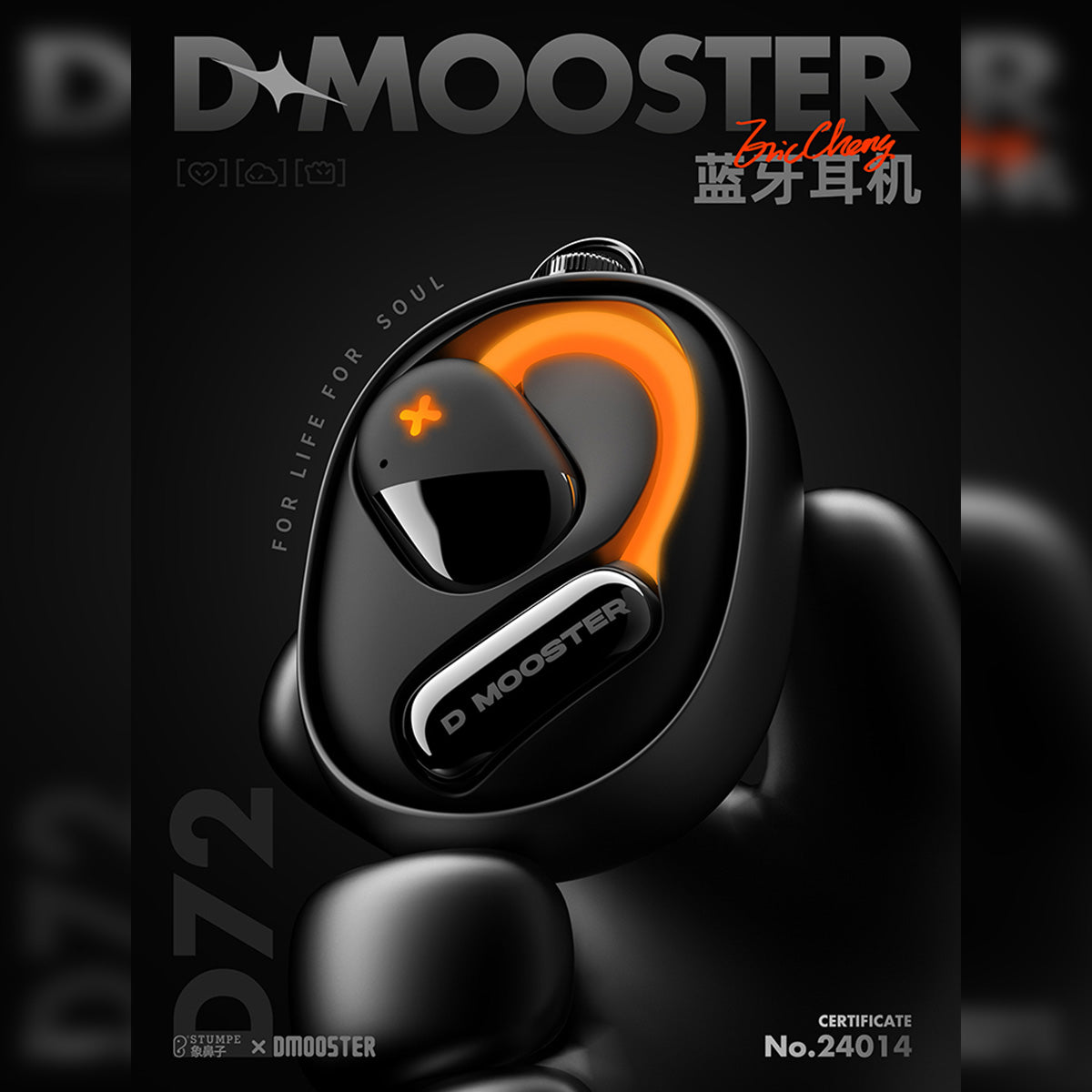 DMOOSTER D72 Open Ear ANC Bluetooth Wireless Earbuds Black