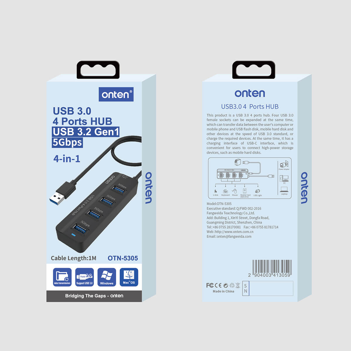 Onten 5305 USB 3.0 4-Port Hub - Hugmie