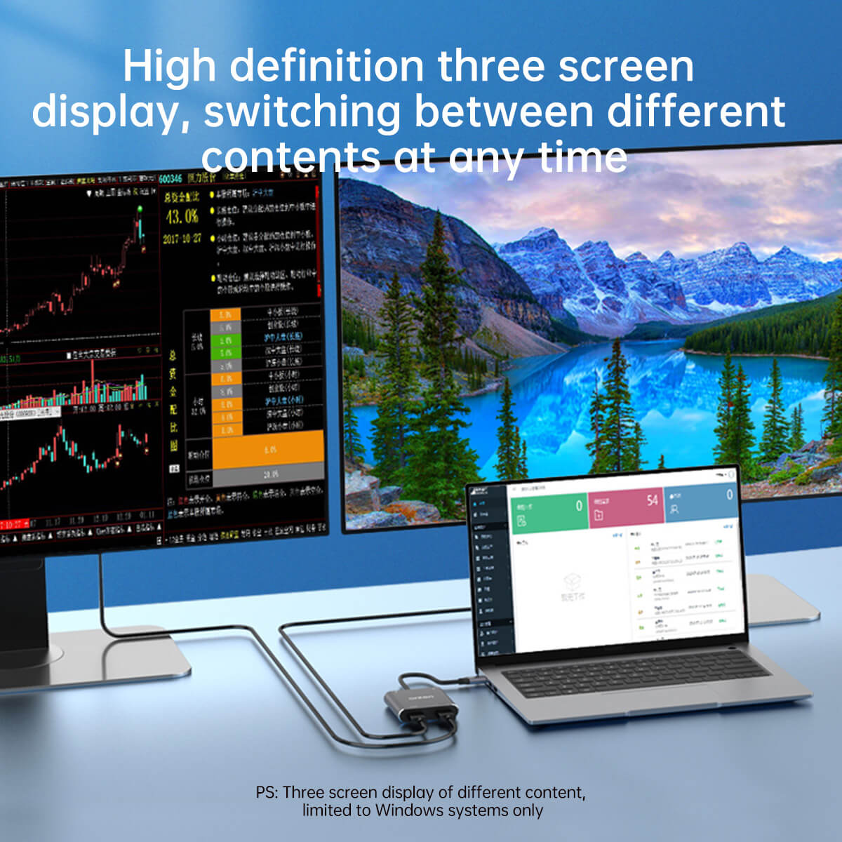 Onten 9175K 4 in 1 Type-C to Dual HDMI Adapter - Hugmie