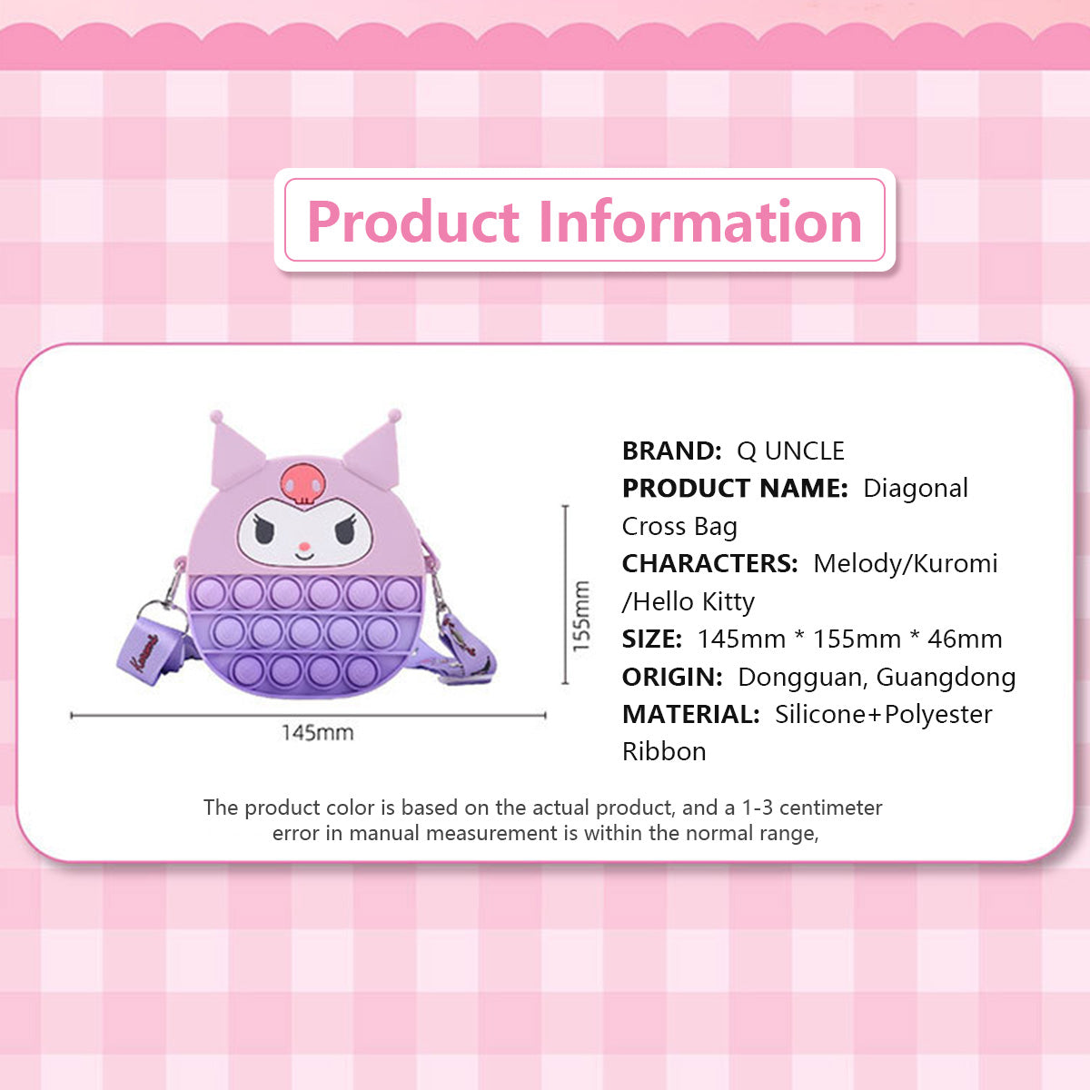 Sanrio Characters Pop It Bag with Strap - HugmieToys