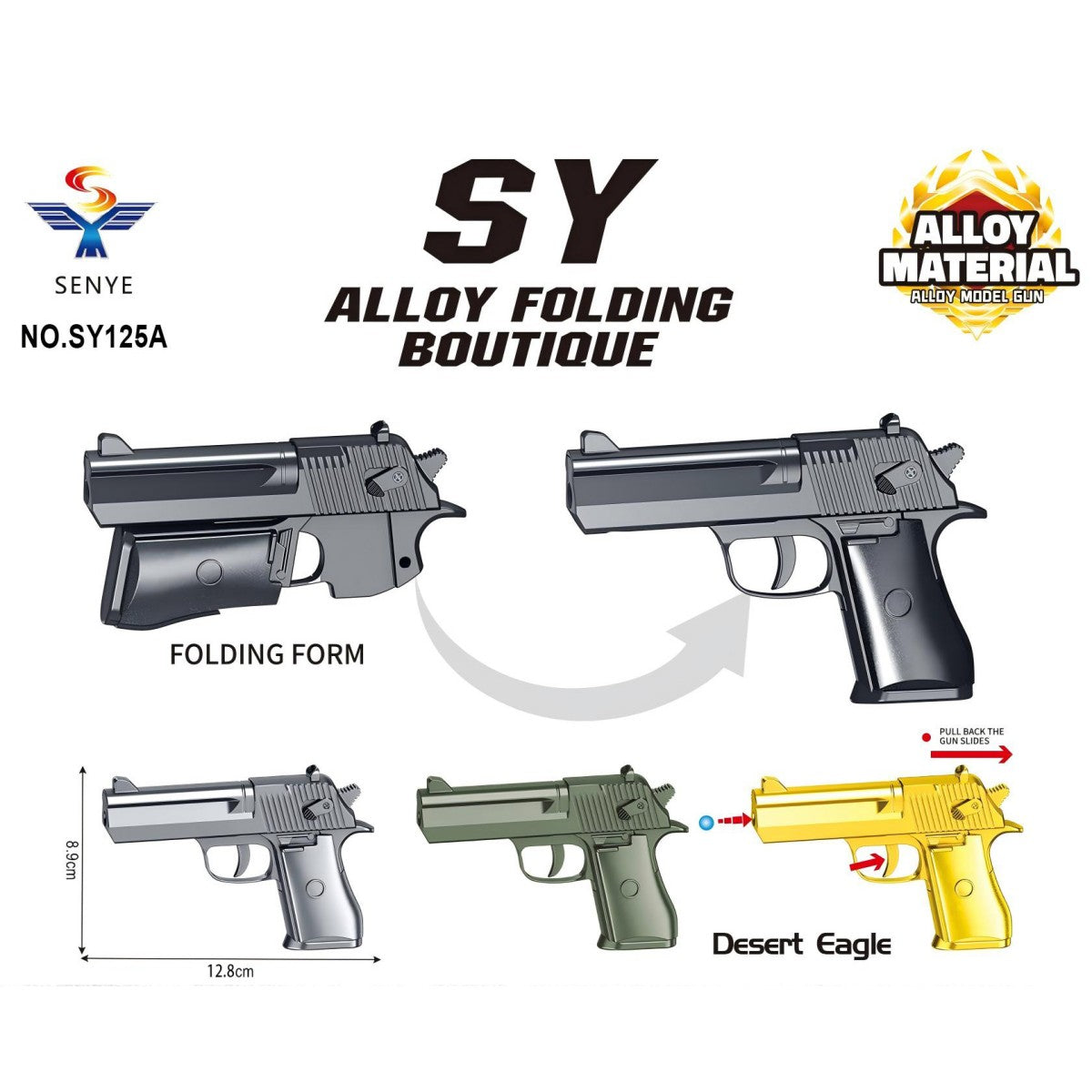 Half Die-Alloy Soft Bullet Gun Model Kit With Rubber Bullet