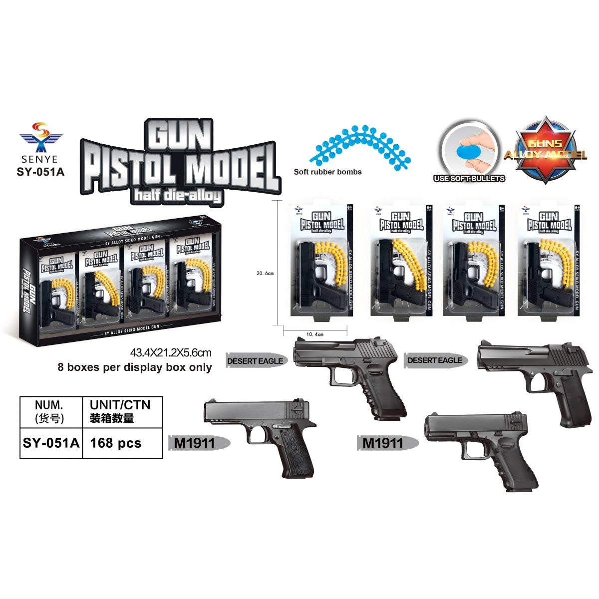 SENYE Half Die-Alloy Soft Bullet Gun Model