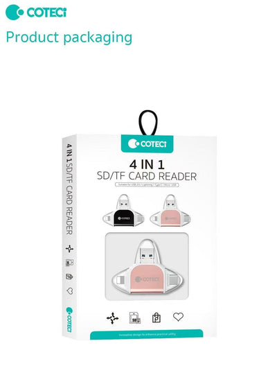COTECi 83014 4-in-1 Multi-Function SD/TF Card Reader(APP Free)