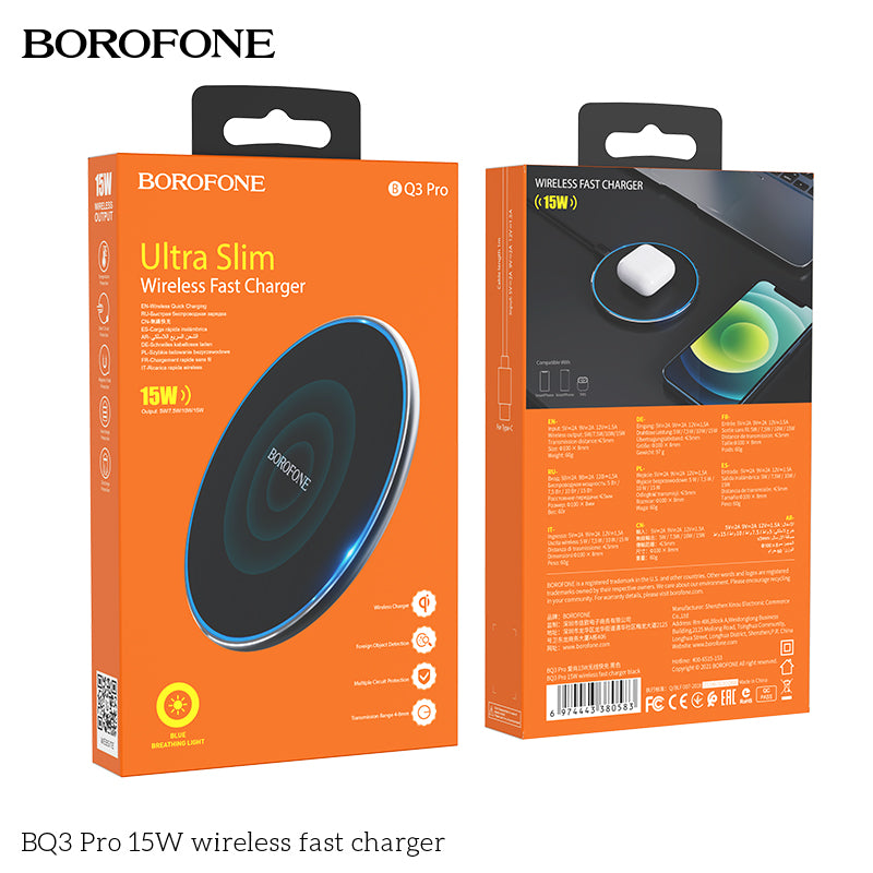 BOROFONE BQ3 Pro 15W Wireless Fast Charger