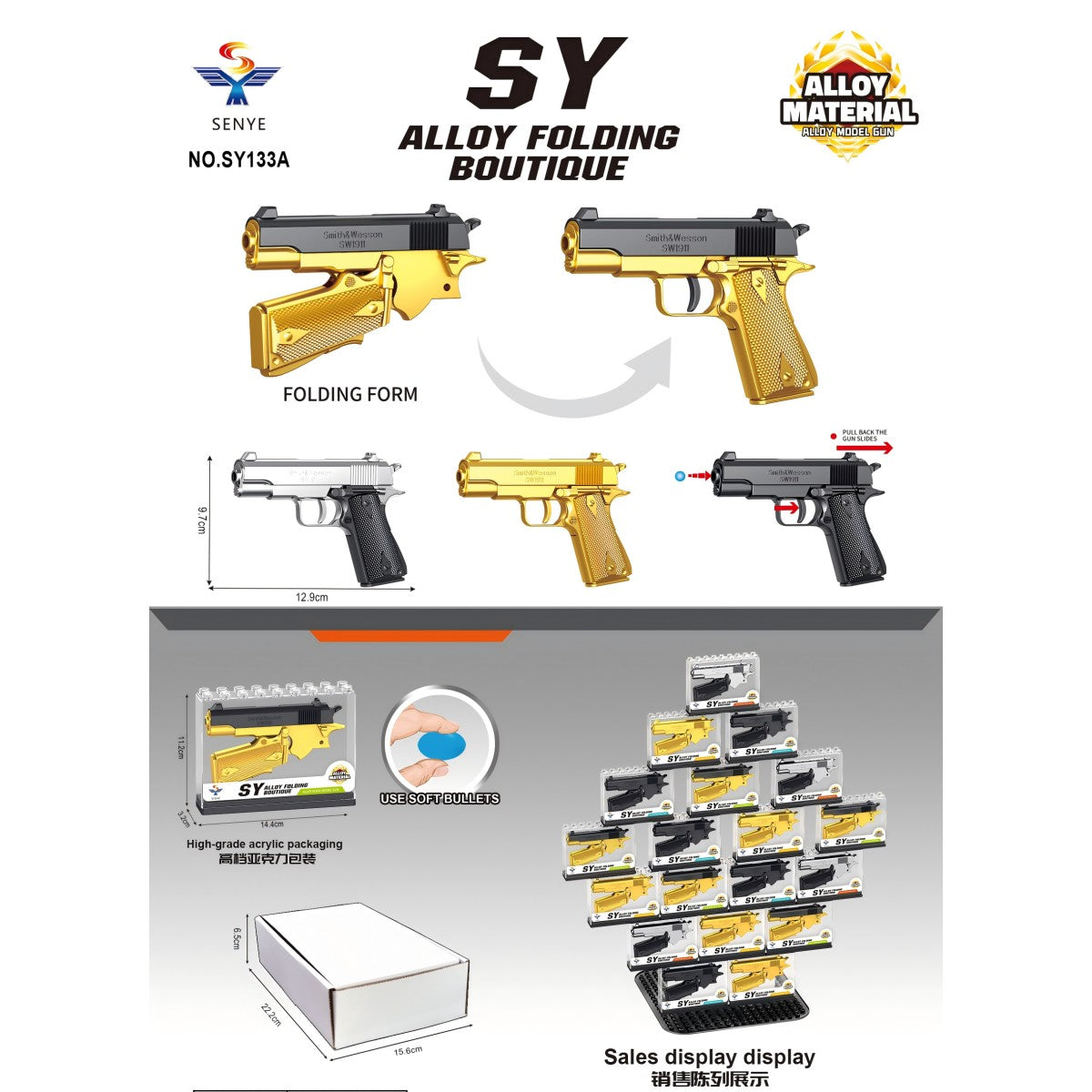 SENYE Half Die-Alloy Soft Bullet Gun Model