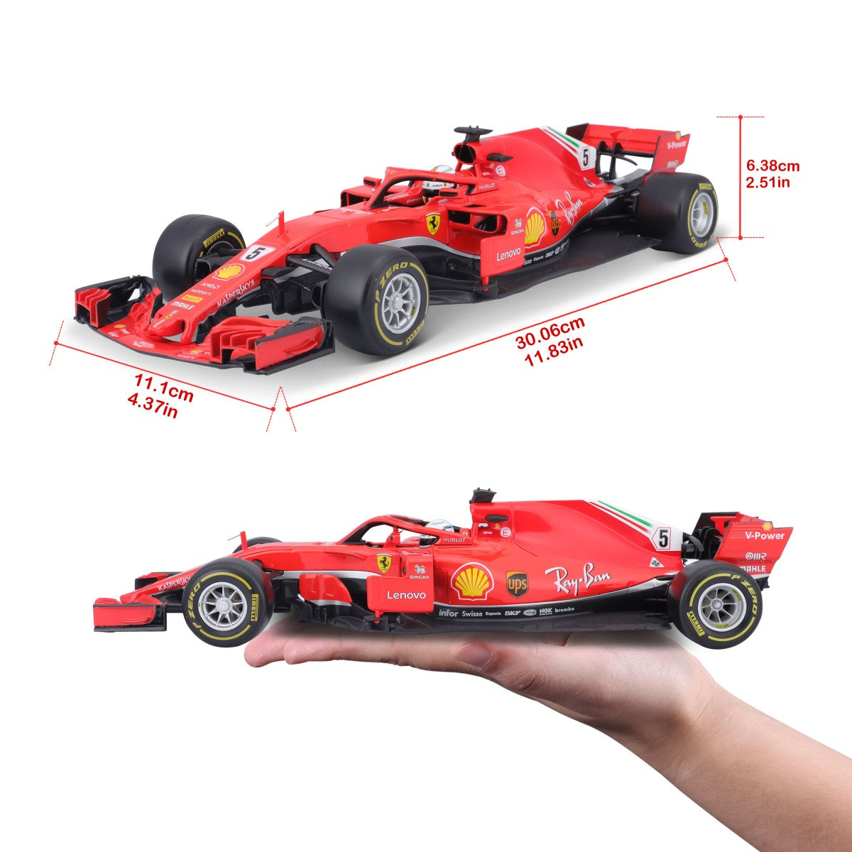 Bburago 1:18 Ferrari F1 Car Model 2018 SF71H