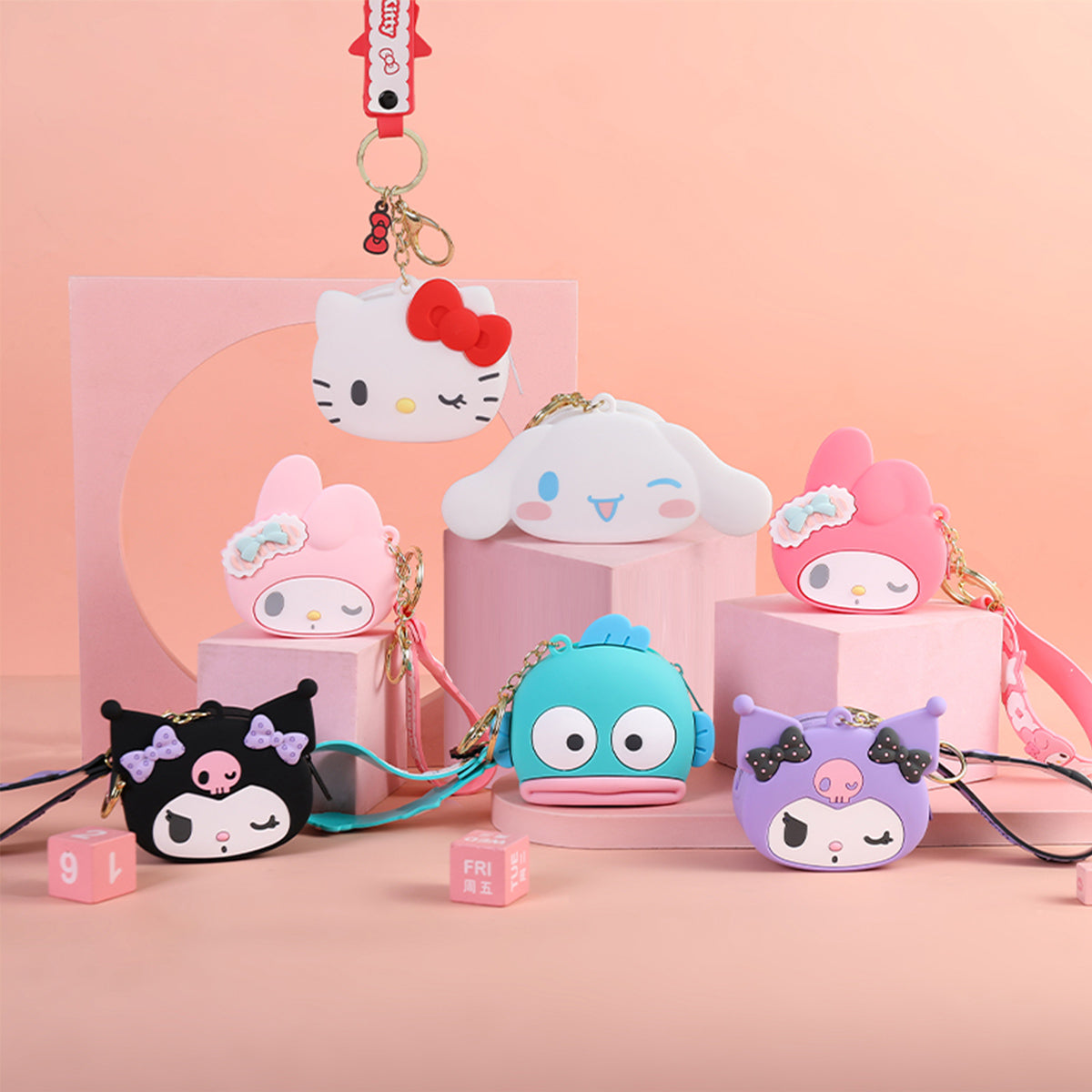 Cartoon Silicone Coin Purse Keychain