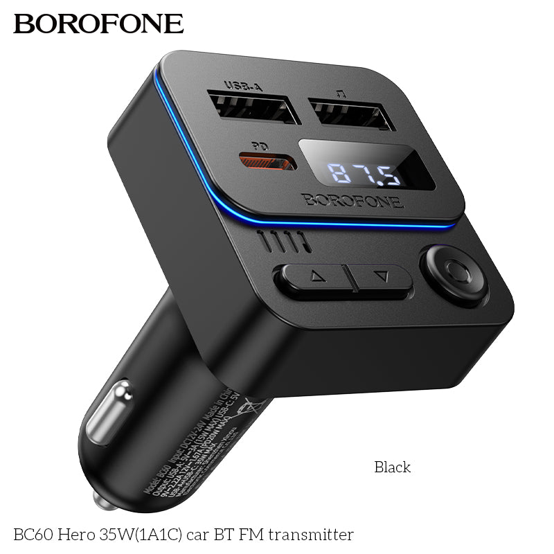 BOROFONE BC60 Hero 35W(1A1C) Car BT FM Transmitter