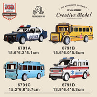JSJ DIY Wooden building block toy car