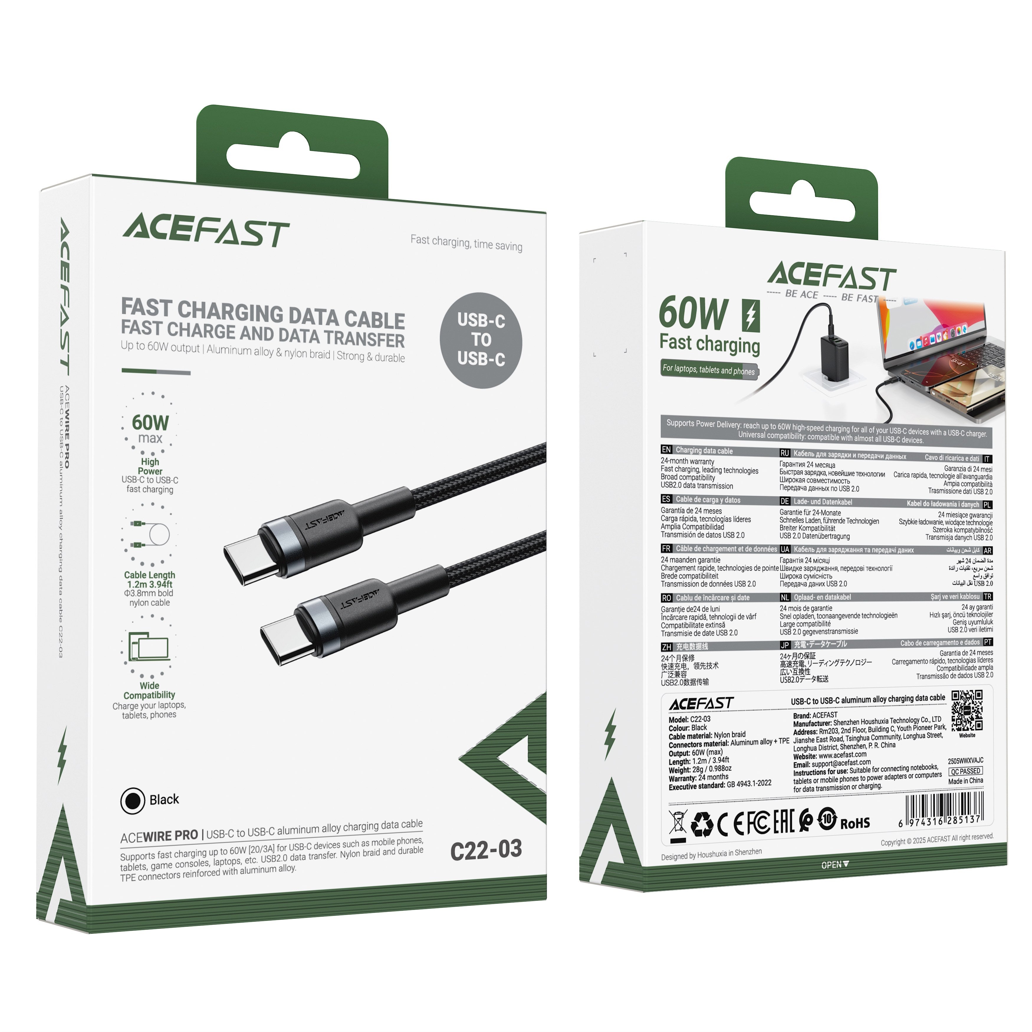 ACEFAST USB-C Charging Data Cable