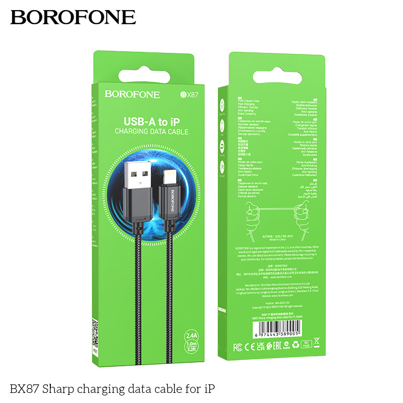 BOROFONE USB-A to Lightning Fast Charging Cable