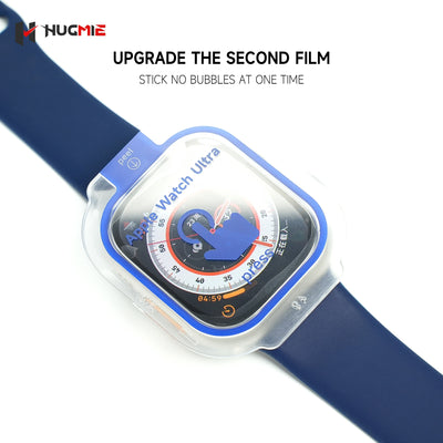 Hugmie® HD Tempered Glass Screen Protector With Automatic Stick Film Tool For iWatch Ultra 49mm