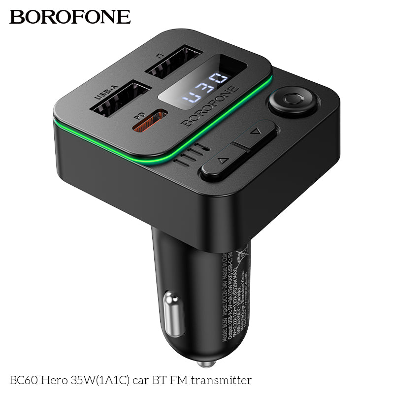BOROFONE BC60 Hero 35W(1A1C) Car BT FM Transmitter