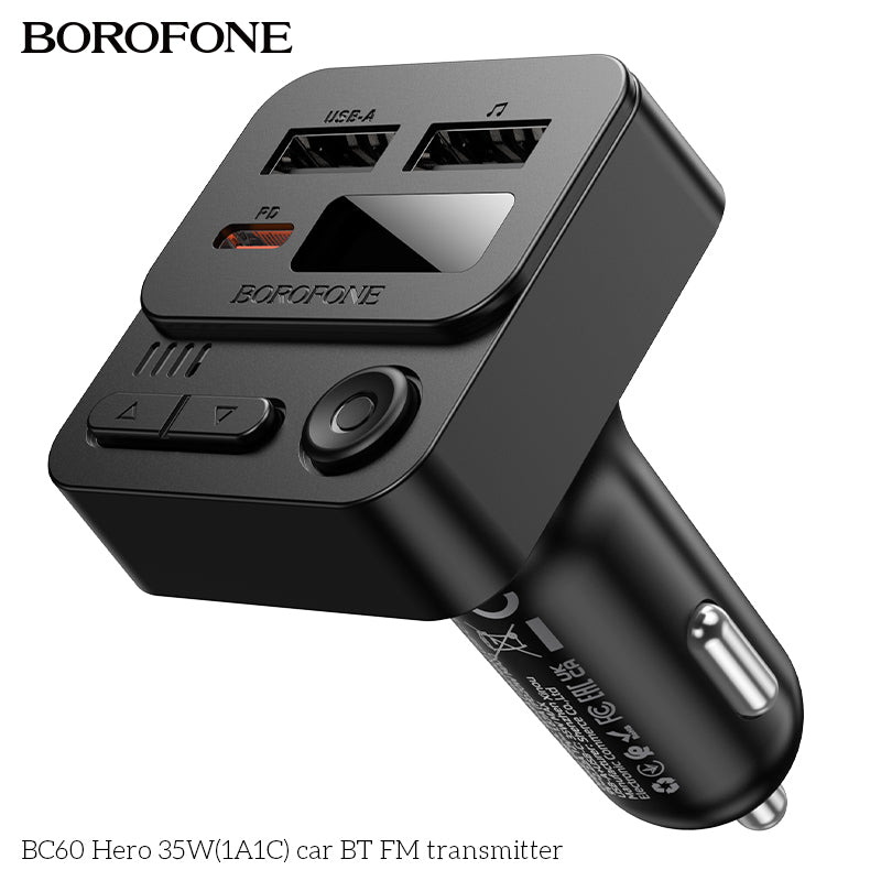 BOROFONE BC60 Hero 35W(1A1C) Car BT FM Transmitter
