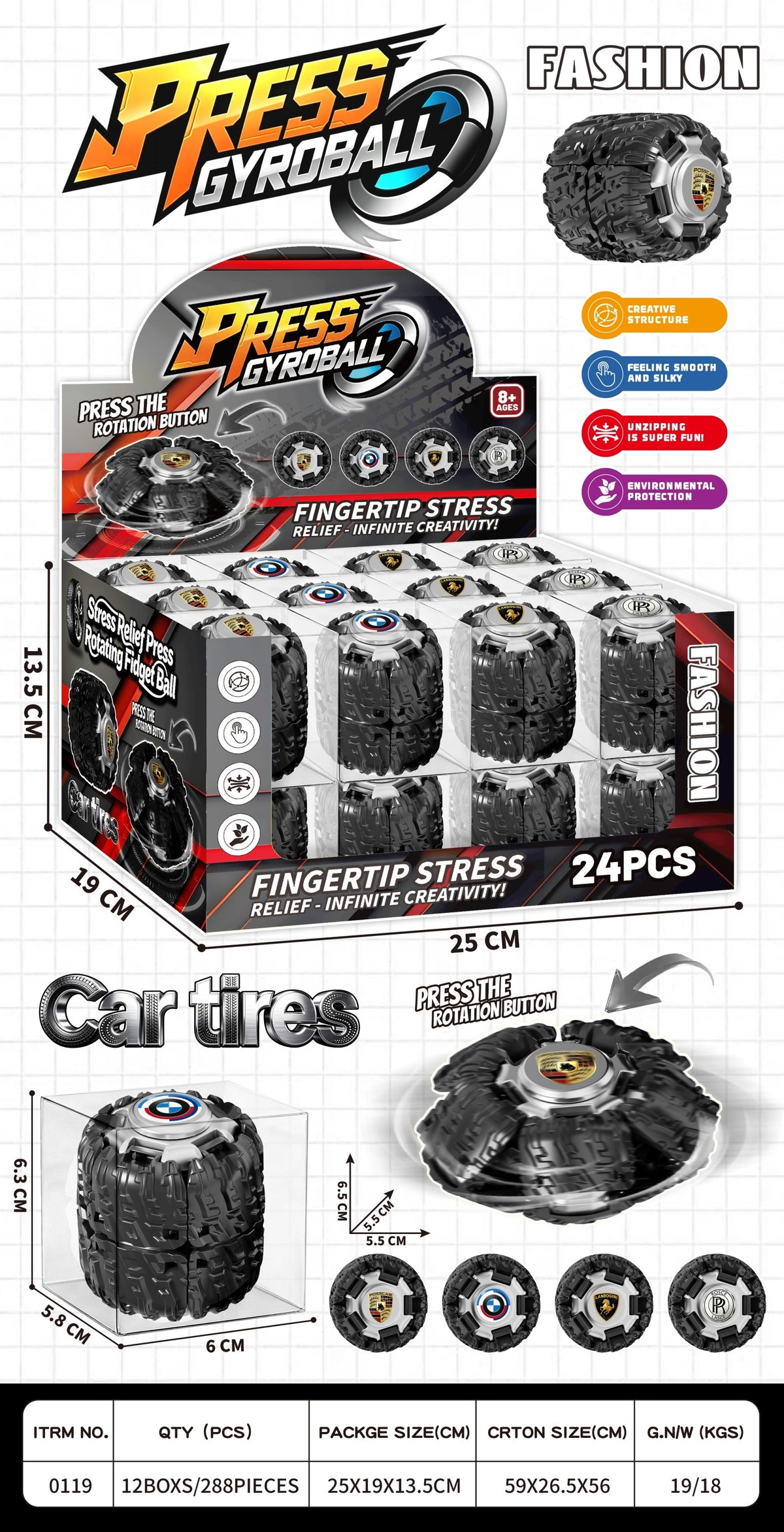 Wofu Press Gyroball for Fingertip Stress Relief