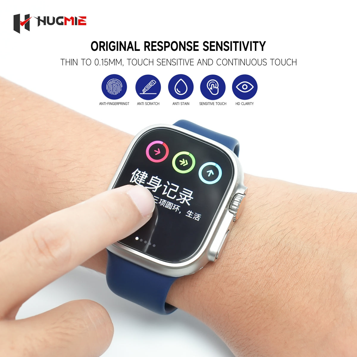 Hugmie® HD Screen Protector With Automatic Stick Film Tool For iWatch Ultra 49mm