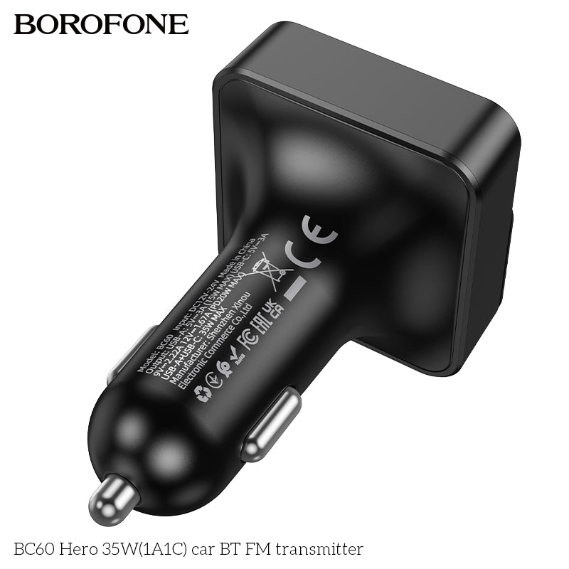 BOROFONE BC60 Hero 35W(1A1C) Car BT FM Transmitter