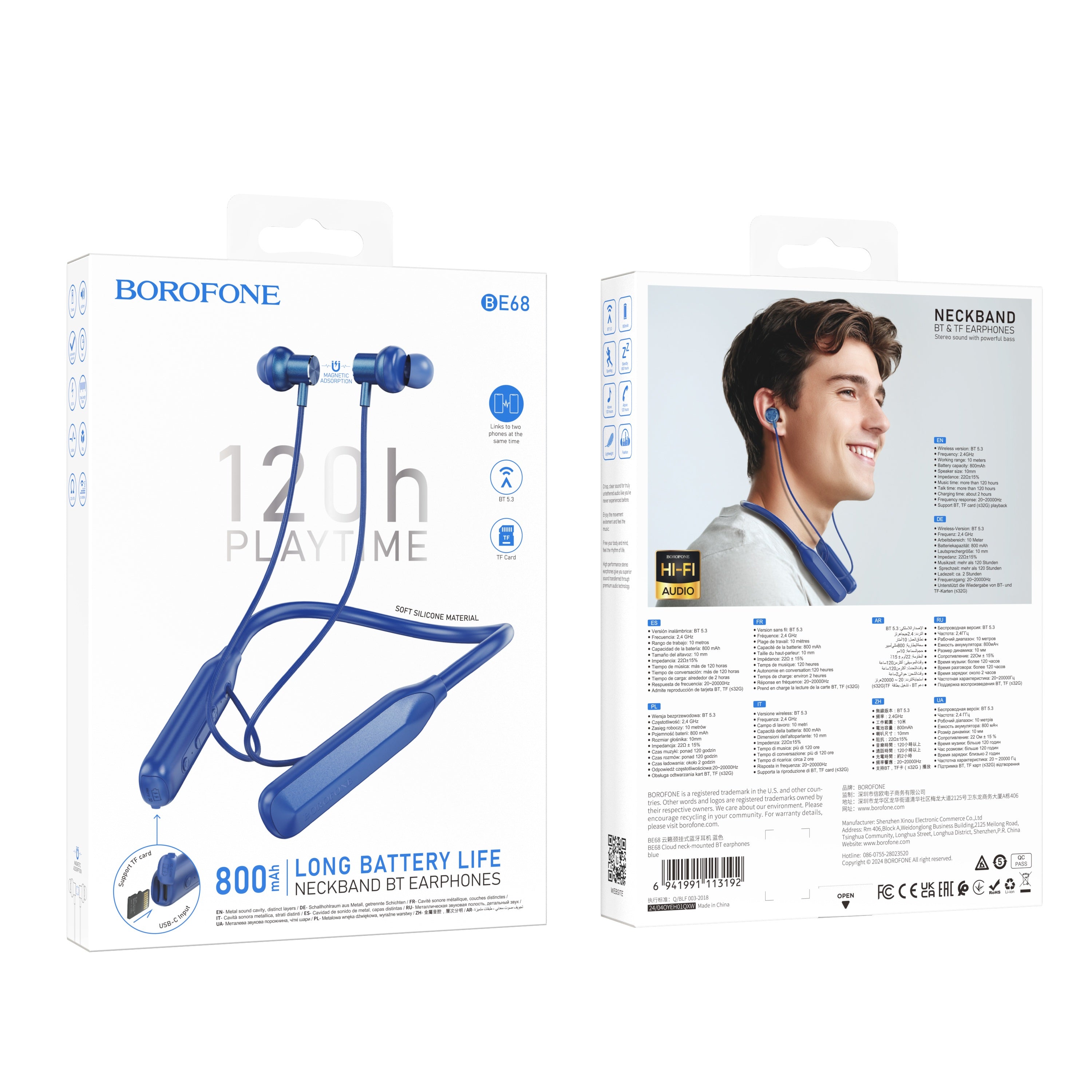 BOROFONE  Neckband Wireless Bluetooth Earphones