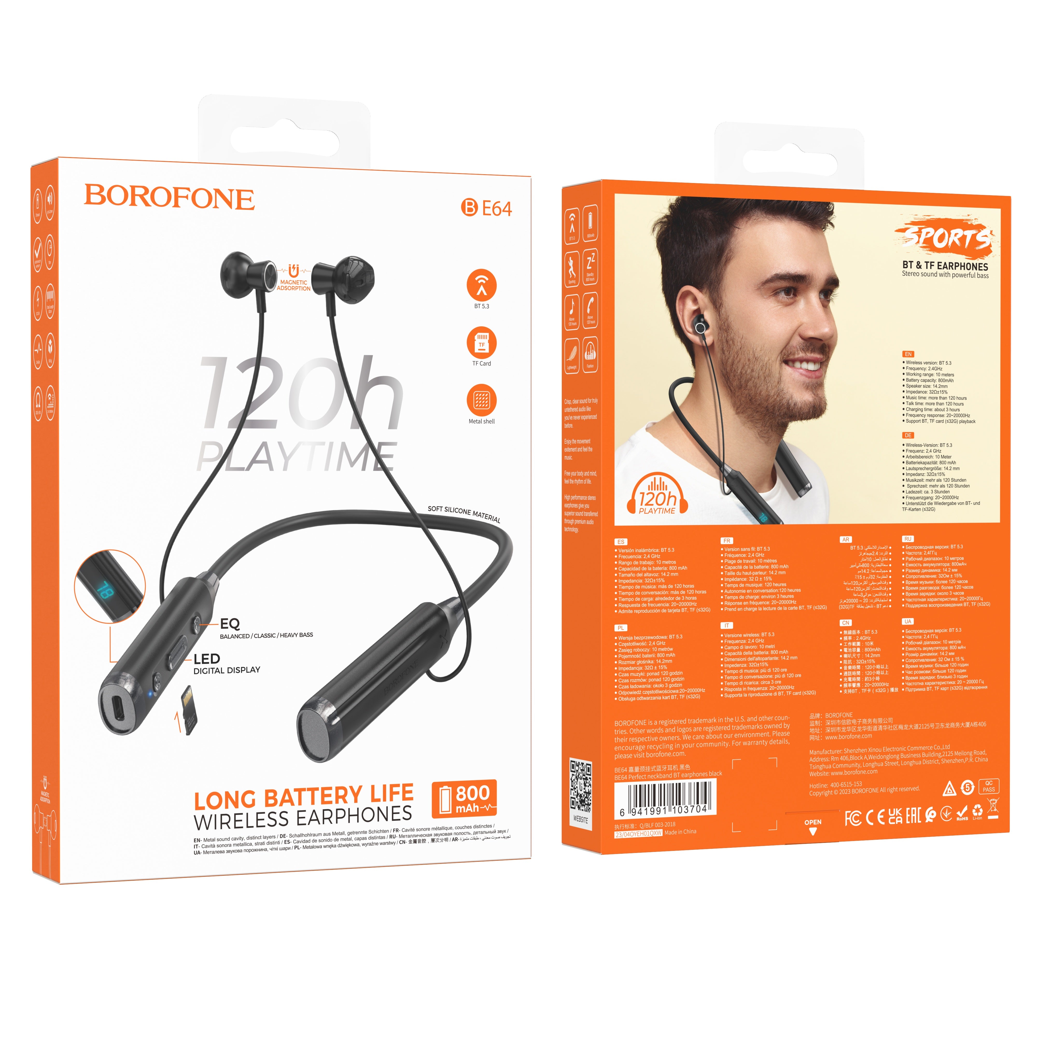 BOROFONE  Neckband Wireless Bluetooth Earphones