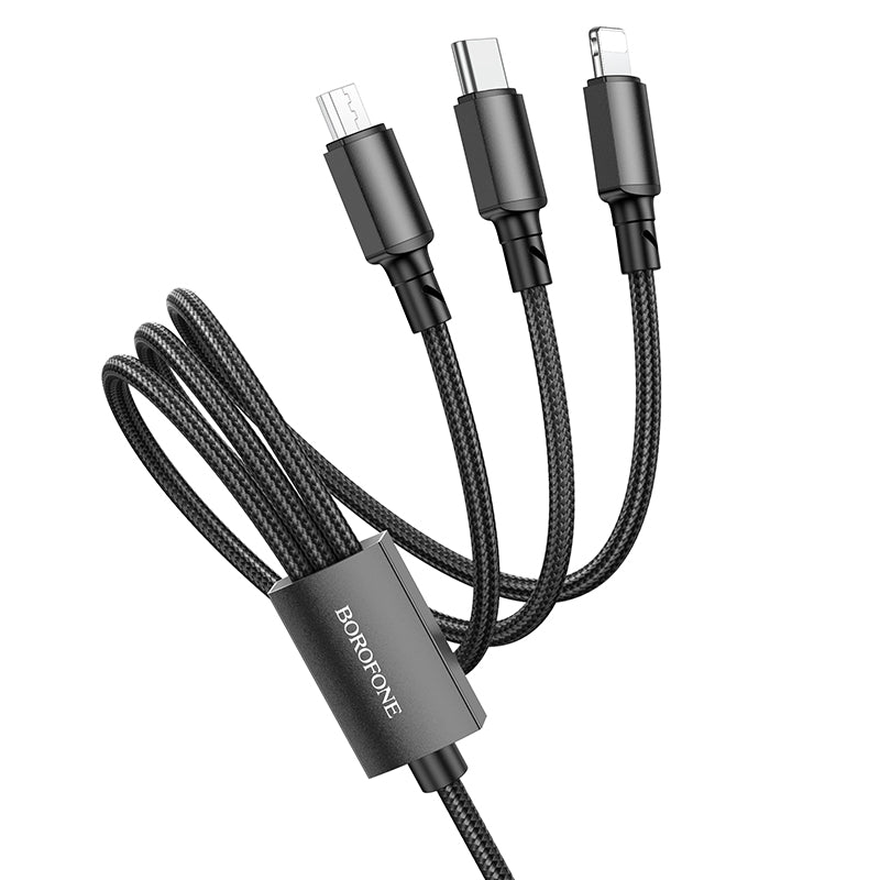 BOROFONE BX72 3-in-1 charging cable(iP+Type-C+Micro)