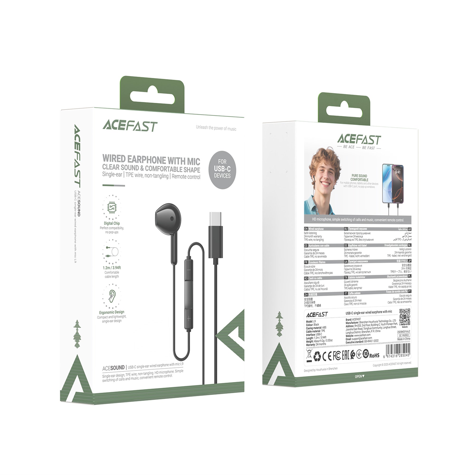 ACEFAST In-ear Wired Earphones with Mic