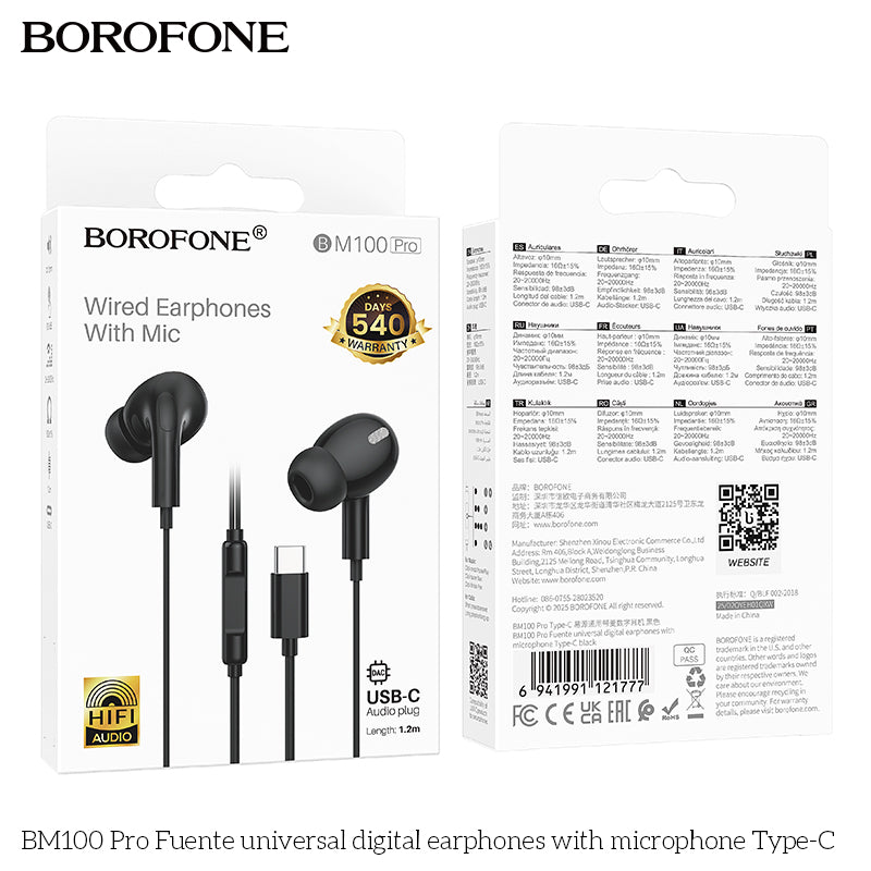 BOROFONE In-ear Wired Earphones with Mic