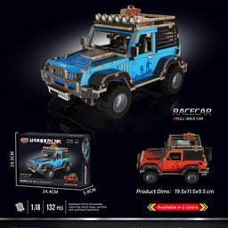 JSJ DIY Wooden building block toy car