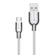 Hugmie Nylon Braided 18W USB-A to Micro Charger Cable 2M with durable zinc metal housing, fast charging, and tangle-free design.