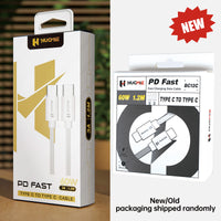 Hugmie Nylon Braided Type C to Type C 60W Charger Cable Light Grey