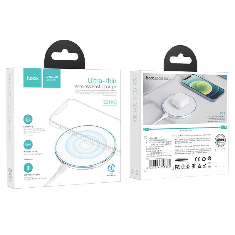 ★CW6 Pro Ultra-thin Wireless Fast Charger