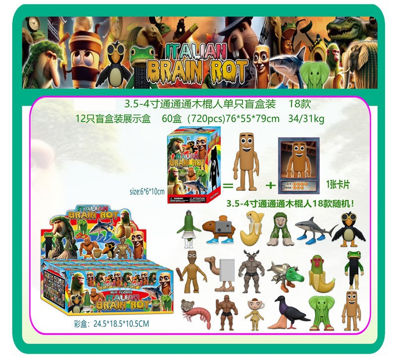Italian Brainrot Tung Tungtung Sahur Figures Blind Box
