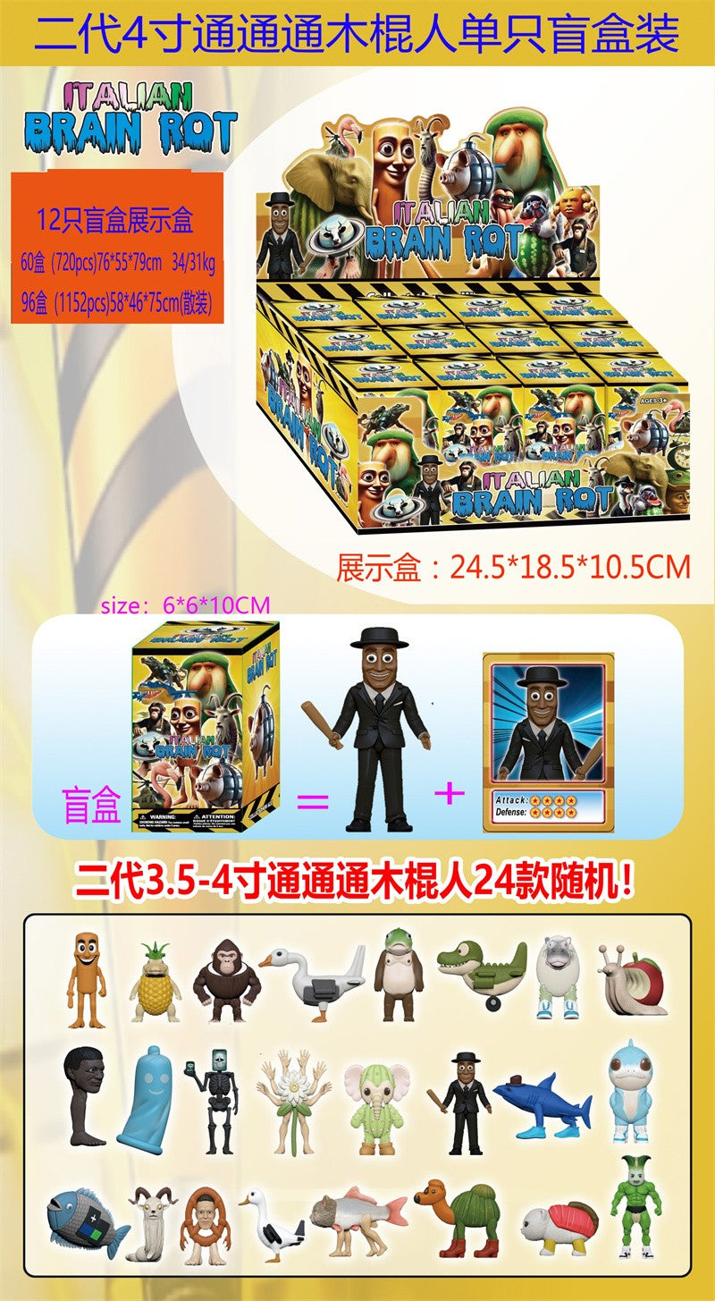 Italian Brainrot Tung Tungtung Sahur Figures Blind Box
