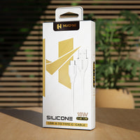 Premium packaging of Hugmie? Silicone USB-A to Type-C Fast Charging Cable 1.2M, showcasing its 18W fast charging capability and sleek design.