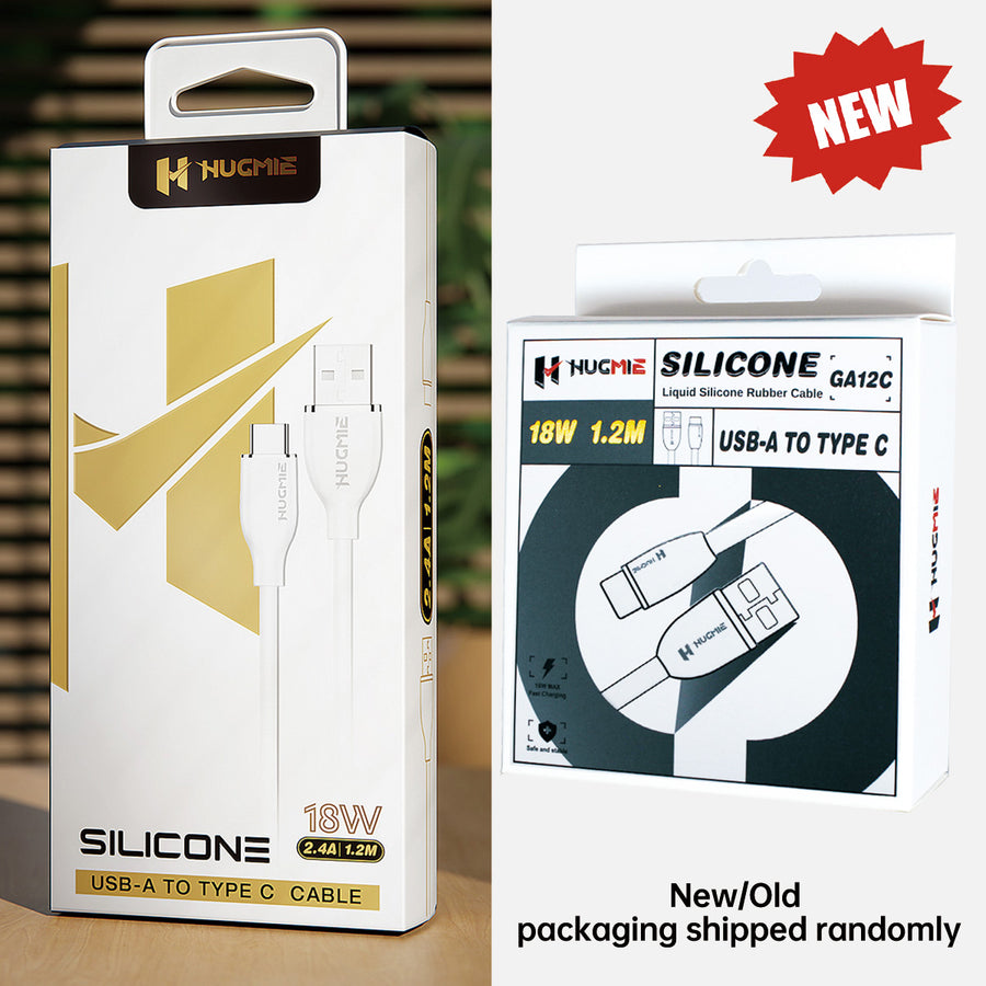 Hugmie Silicone USB-A to Type-C Fast Charging Cable 1.2M-White