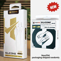 Hugmie Silicone USB-A to Lightning Fast Charging Cable 1.2M-WHITE