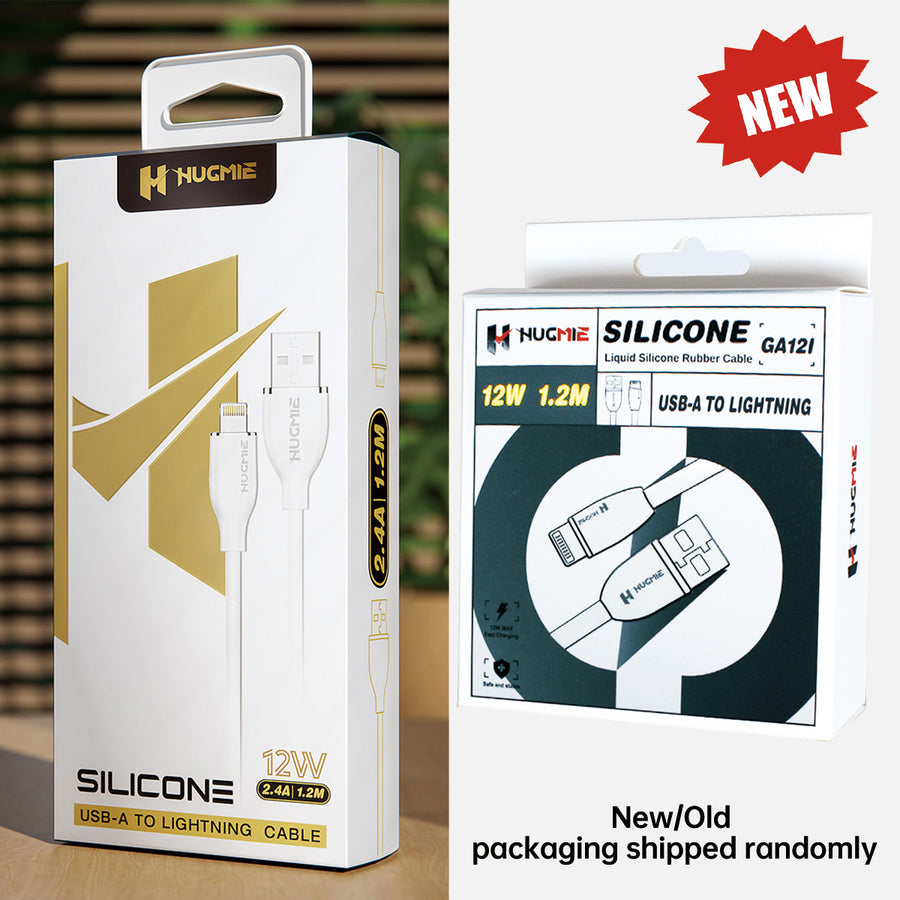 Hugmie Silicone USB-A to Lightning Fast Charging Cable 1.2M-WHITE