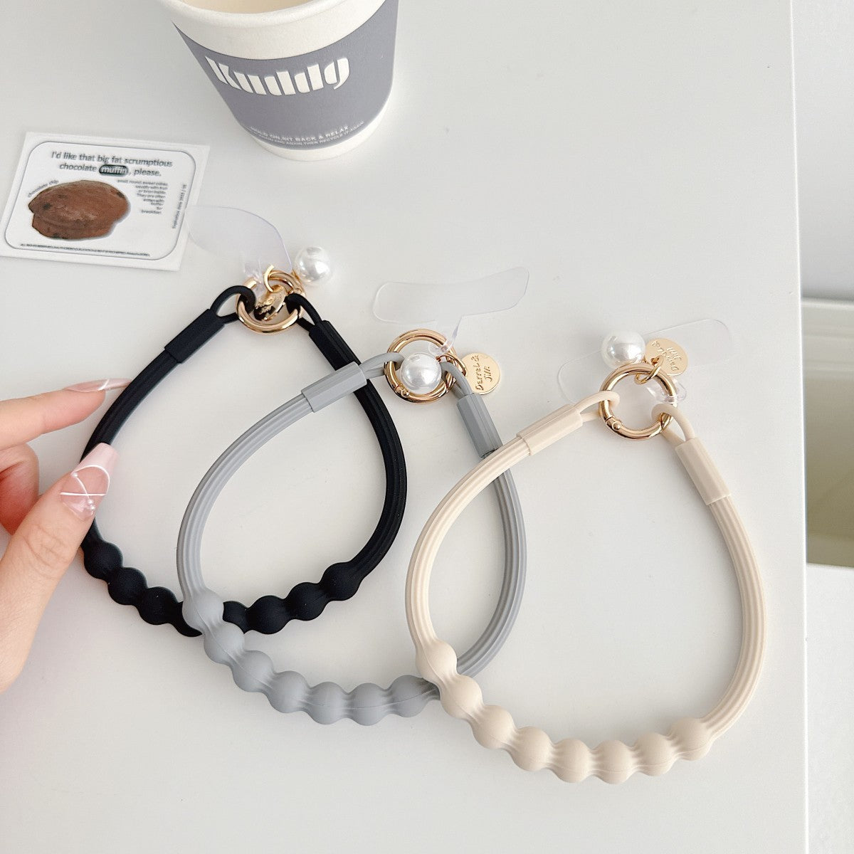 Silicone Beaded Universal Phone Wrist Lanyard - Hugmie