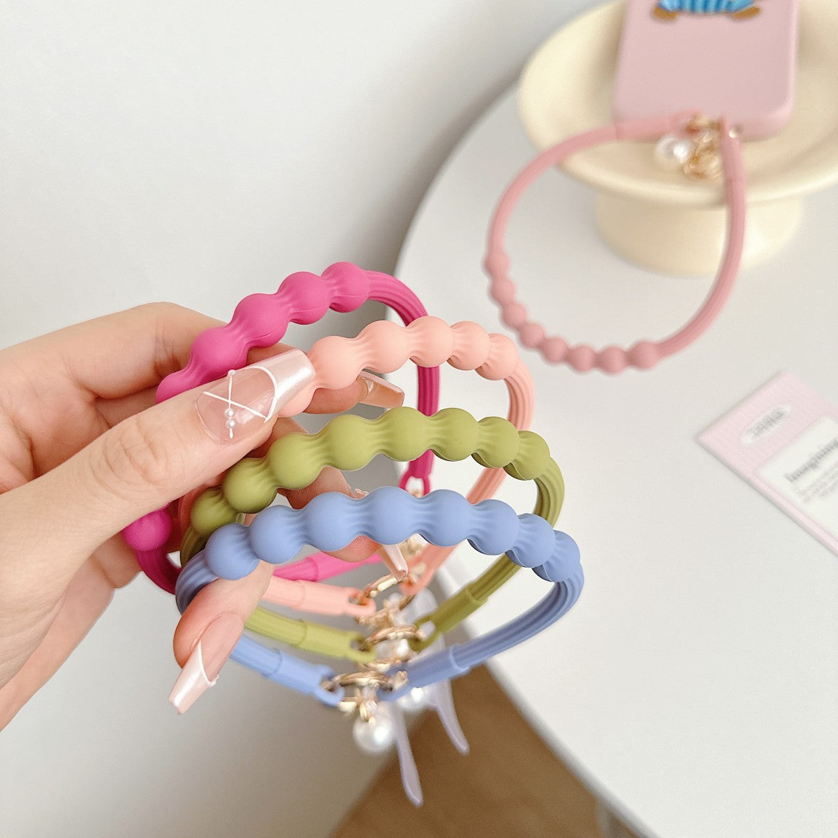Silicone Beaded Universal Phone Wrist Lanyard - Hugmie
