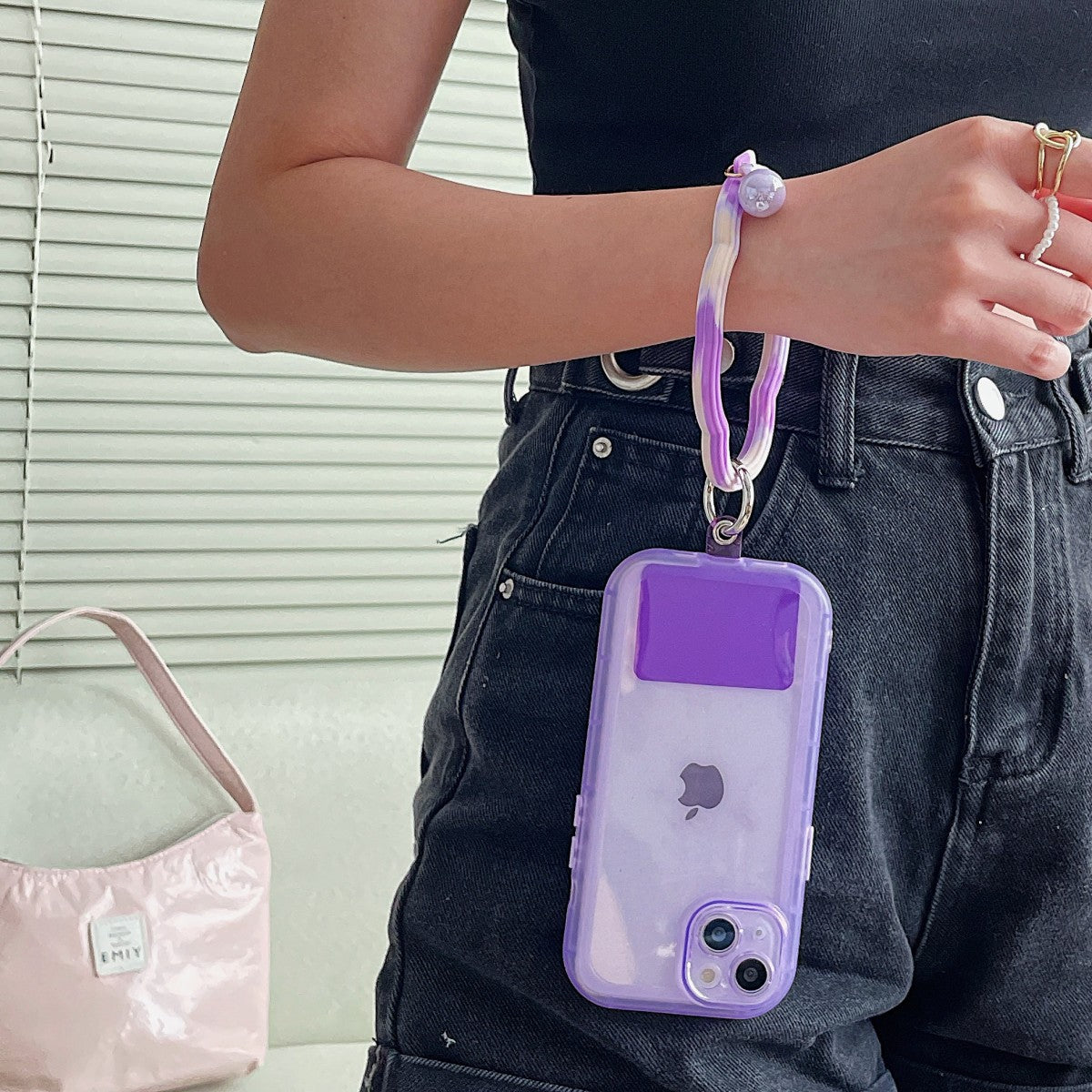 Colorful Wavy Hoop Universal Silicone Phone Wrist Lanyard - Hugmie