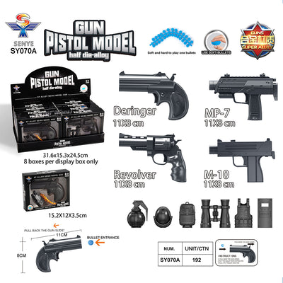 Half Die-Alloy Soft Bullet Gun Model Kit With Rubber Bullet