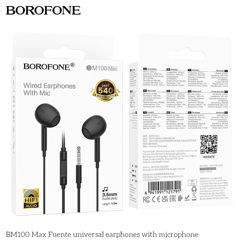 BOROFONE In-ear Wired Earphones with Mic