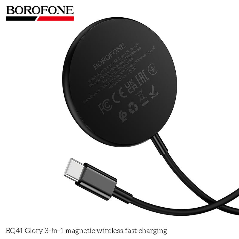 BOROFONE BQ41 Glory 3-in-1 Magnetic Wireless Fast Charger