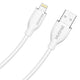 Hugmie? Silicone USB-A to Lightning Fast Charging Cable 1.2M in white, featuring durable silicone material and high-speed charging capability.