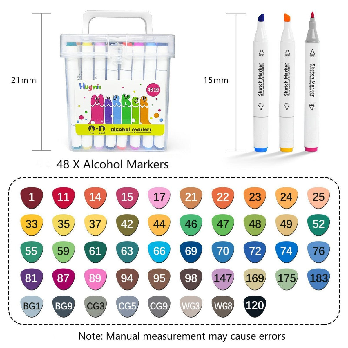 HugmieToys Double Tipped Permanent Marker Pens