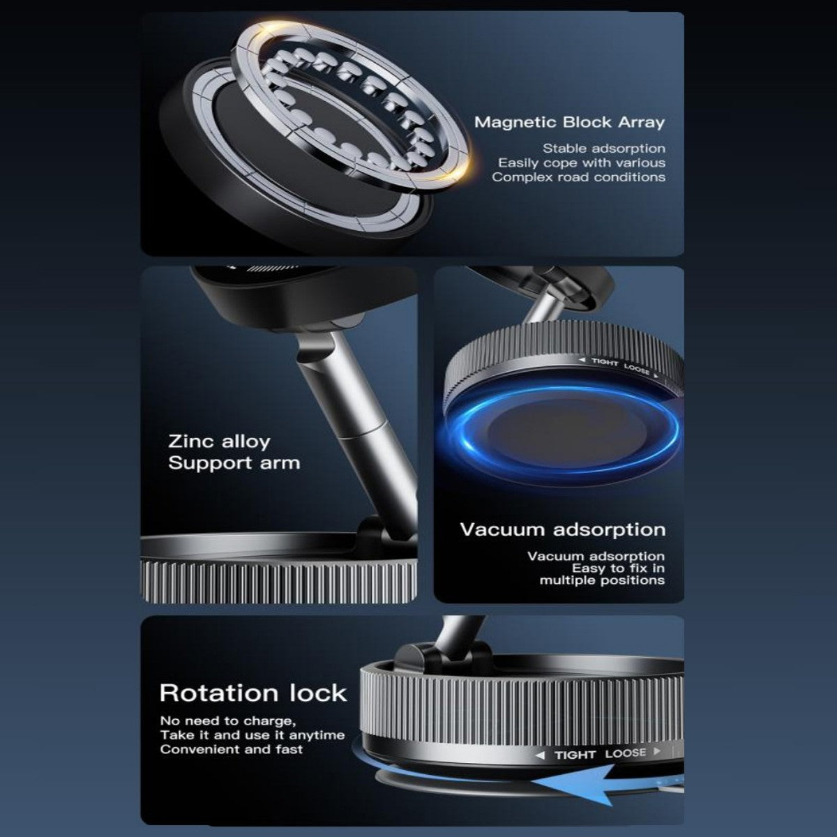 K10A Folding Magnetic Car Phone Holder