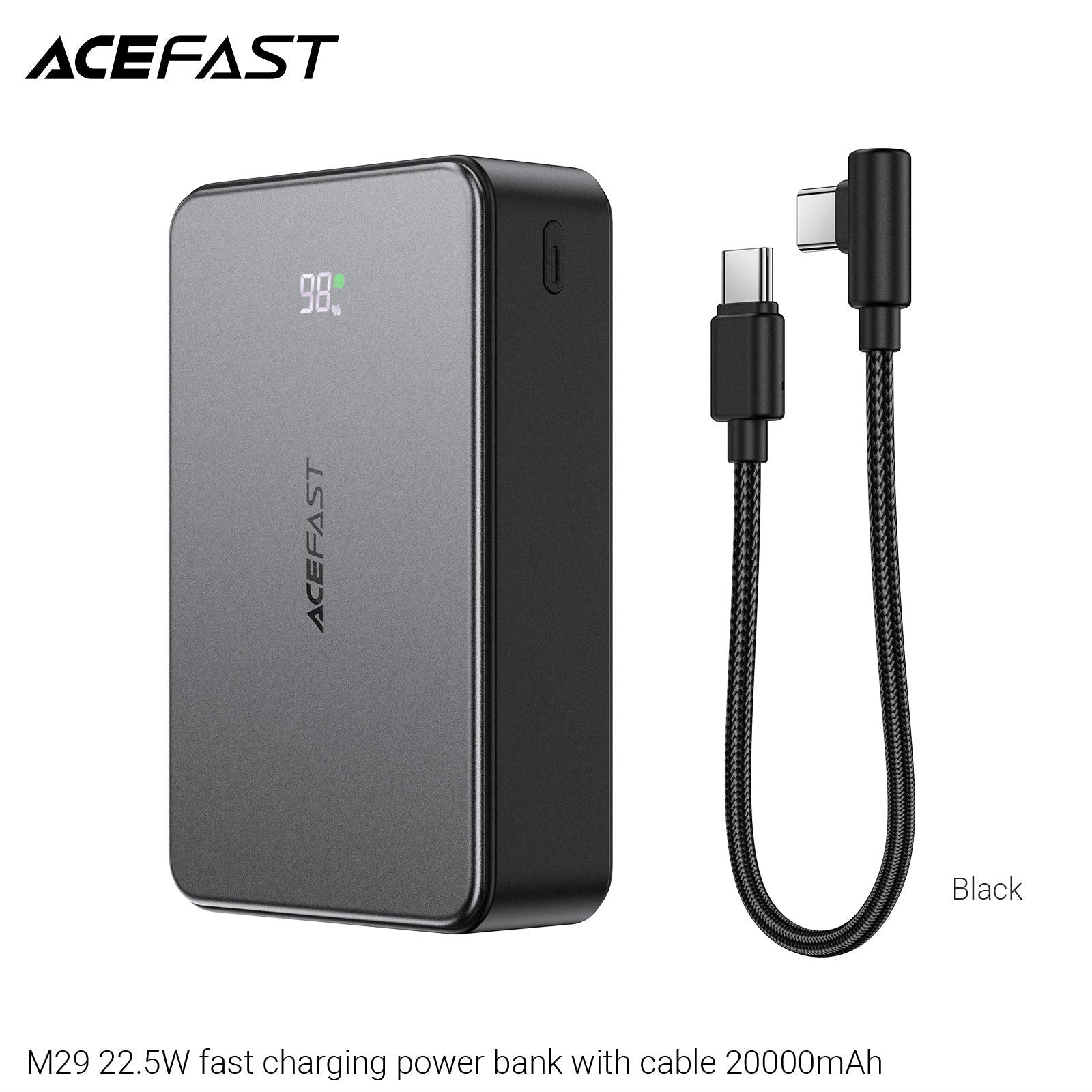 ACEFAST M29 22.5W Fast Charging Power Bank with Cable 20000mAh
