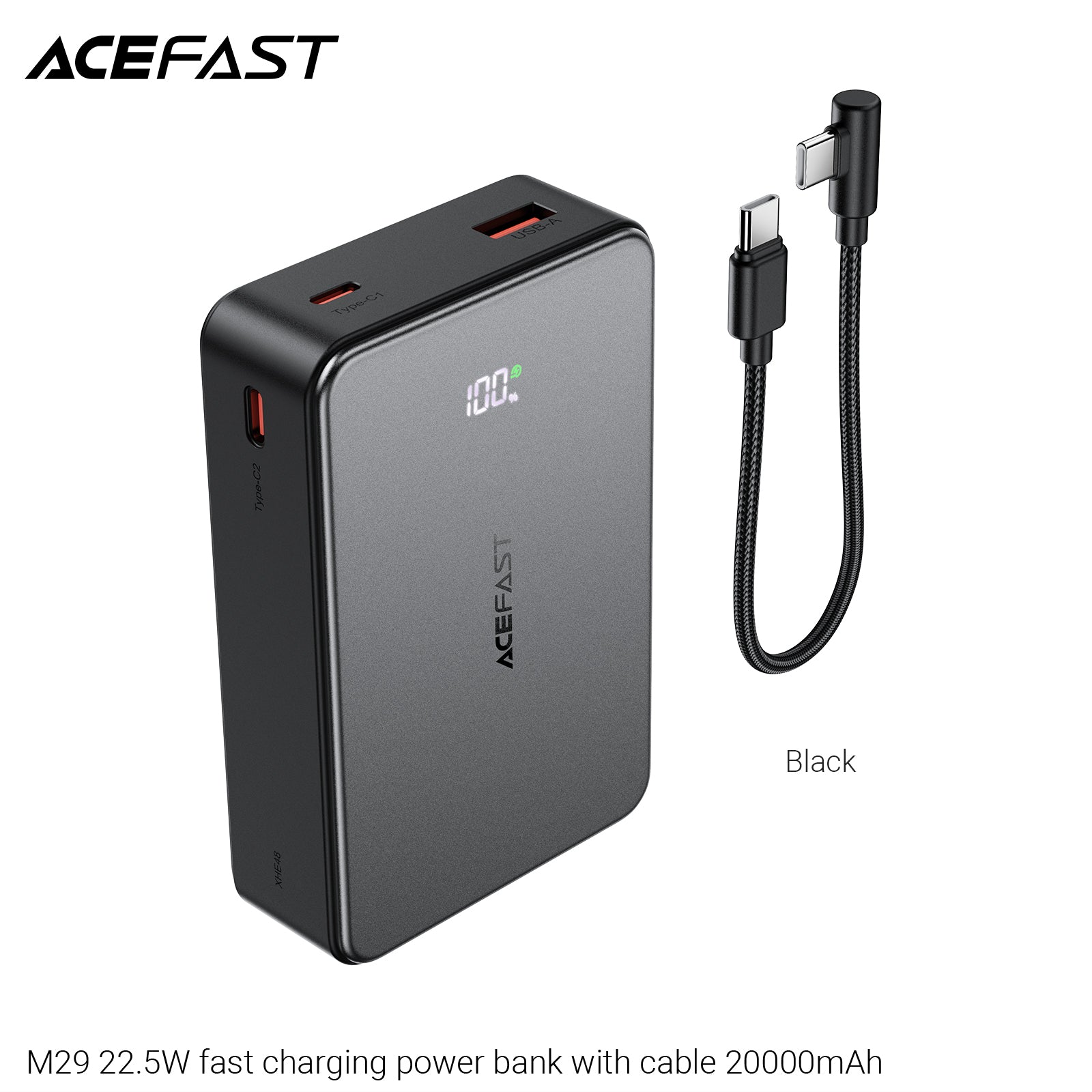 ACEFAST M29 22.5W Fast Charging Power Bank with Cable 20000mAh