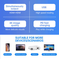 Onten 9175K 4 in 1 Type-C to Dual HDMI Adapter - Hugmie